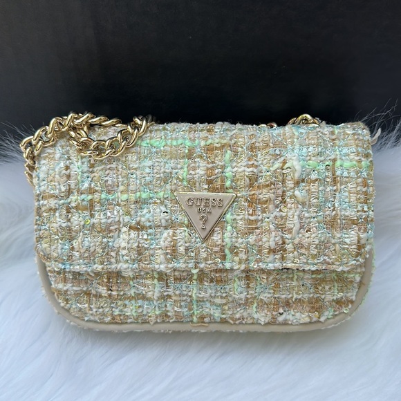 New GUESS Spark Quilted Tweed Micro Mini Bag - Picture 6 of 7